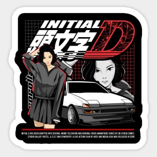 Initial D AE86 Anime Style Sticker